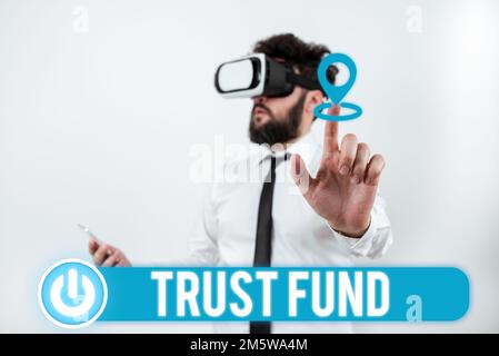 Treuhandfonds für konzeptionelle Darstellung. Geld für Geschäftsideen, das von den Treuhändern für die Begünstigten gehalten wird Stockfoto