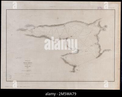 Hafen von Pago Pago, Insel Tutuila. Erleichterung durch Hachures. Tiefen werden durch Sondierungen und bildliche Darstellung dargestellt. Veröffentlicht in der Erzählung der US Exploring Expedition : in den Jahren 1838, 1839, 1840, 1841, 1842.... , Amerikanisch-Samoa, Territorium, Pago Pago Hafen Stockfoto