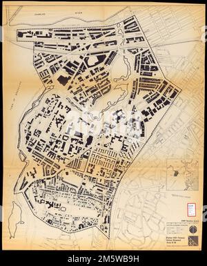 Parker Hill-Fenway Stadterneuerungsgebiet r-48 : bestehende Gebäudeabdeckung. Begleitet von einem Stadterneuerungsplan für Bostons Stadtviertel Parker Hill/Fenway. Bildausschnitt: [Ortskarte] Massachusetts, Suffolk, County, Boston, Fens Mission Hill Stockfoto