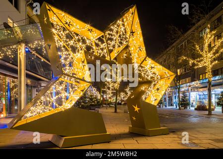 Lichtstern in der Stadt Bremerhaven Stockfoto