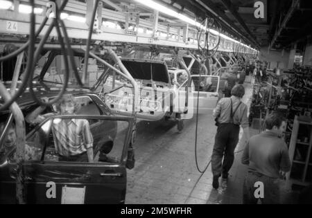 Produktion des Golfs im VW-Werk am 10. 05. 1979 in Wolfsburg Stockfoto