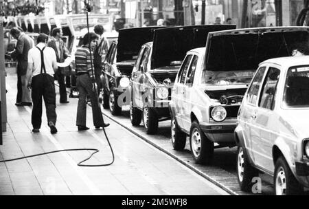 Produktion des Golfs im VW-Werk am 10. 05. 1979 in Wolfsburg Stockfoto