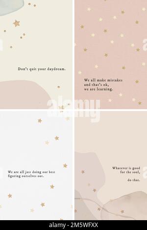 Vektorset für Social-Media-Vorlagen zitieren Stock Vektor