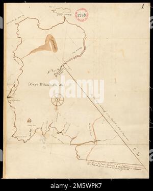 Plan von Cape Elizabeth, Name des Gutachters nicht angegeben, vom 1794. 1795... , Maine, Cumberland, County, Cape Elizabeth Stockfoto