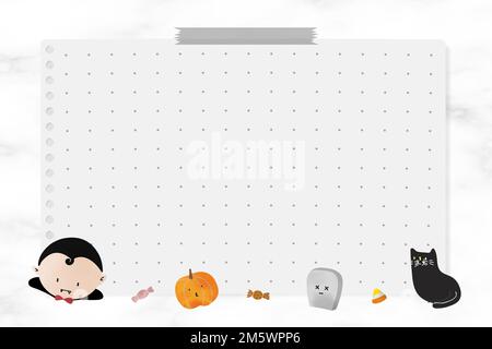 Süße Vektorvorlage für Halloween-Notizbuch Stock Vektor