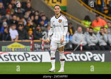 Wolverhampton, Großbritannien. 31. Dezember 2022. Antony #21 von Manchester United während des Premier League-Spiels Wolverhampton Wanderers gegen Manchester United in Molineux, Wolverhampton, Großbritannien, 31. Dezember 2022 (Foto von Craig Thomas/News Images) in Wolverhampton, Großbritannien, am 12./31. Dezember 2022. (Foto: Craig Thomas/News Images/Sipa USA) Guthaben: SIPA USA/Alamy Live News Stockfoto