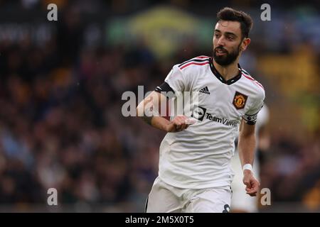 Wolverhampton, Großbritannien. 31. Dezember 2022. 31. Dezember 2022; Molineux Stadium, Wolverhampton, West Midlands, England; Premier League Football, Wolverhampton Wanderers gegen Manchester United; Bruno Fernandes von Manchester United Credit: Action Plus Sports Images/Alamy Live News Stockfoto