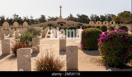 Der Commonwealth-Militärfriedhof in Al Alamein, Nordküste Ägyptens, Nordafrika Stockfoto