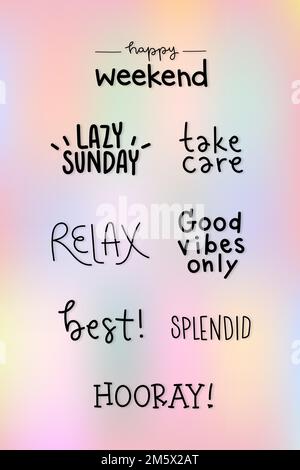 Süße Typographie auf einem Verlaufshintergrund-Vektor Stock Vektor