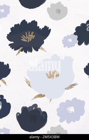 Blumenmuster Hintergrund Vektor von Hand gezeichnet Stock Vektor