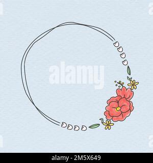 Niedliche Doodle Blumenkranz Vektor Stock Vektor