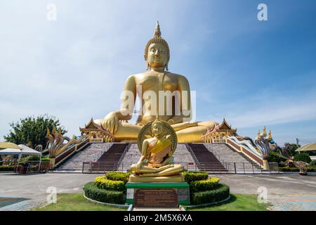 The Wat Muang in the Village of Wiset Chai Chan in the Province of Ang Thong in Thailand, Thailand, Ang Thong, November 2022 Stockfoto