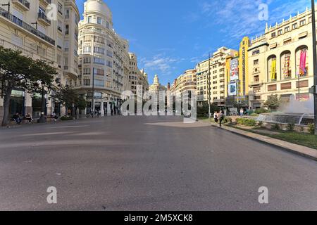 Placa de l Ajuntament in der Stadt Valencia nach der Neugestaltung Stockfoto