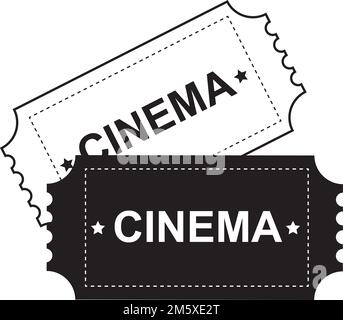 A Line Losspiel-Kinokarten-Icon-Set Stock Vektor