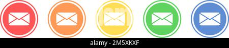 E-Mail-Symbolgruppe. E-Mail-Symbol in verschiedenen Farben. Stock Vektor