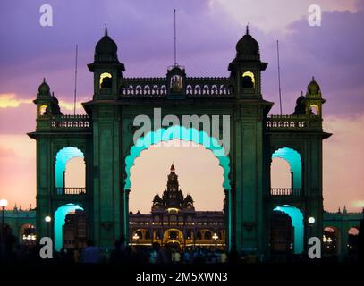 Indien, Karnataka, Mysore-Palast Stockfoto