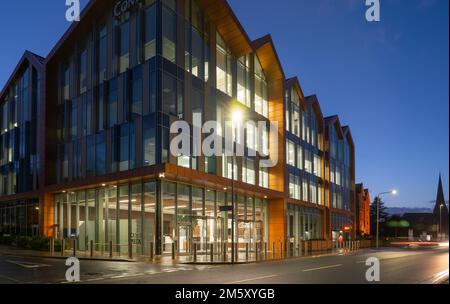 Conwy County Borough Council Offices, Conway Road, Colwyn Bay, North Wales. Bild aufgenommen im Dezember 2022. Stockfoto