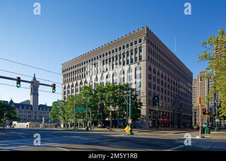 Das Ellicott Square Building, einst das größte Bürogebäude der Welt, wurde von Daniel Burnham & Company entworfen und 1896 fertiggestellt. Stockfoto