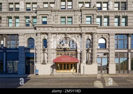 Das Ellicott Square Building, einst das größte Bürogebäude der Welt, wurde von Daniel Burnham & Company entworfen und 1896 fertiggestellt. Stockfoto