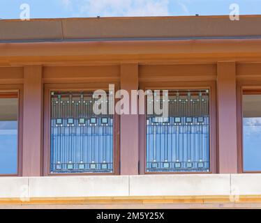 Der denkmalgeschützte Martin House Complex gilt als eines der besten Wohngebäude von Frank Lloyd Wright. Stockfoto