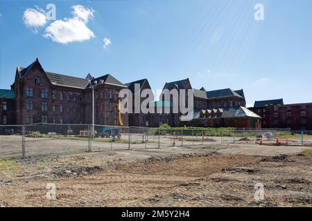 Richardson Olmsted Complex, eine ehemalige Nervenklinik, wird zur adaptiven Wiederverwendung als Konferenzzentrum restauriert. Stockfoto