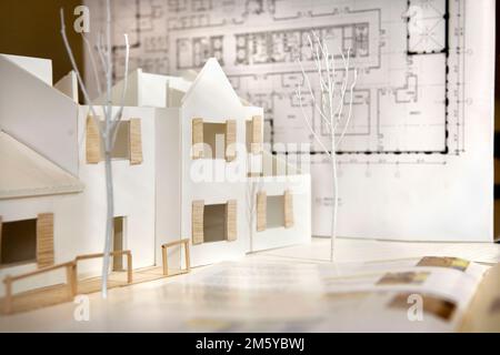 Architekturmodell im Kunstunterricht Stockfoto