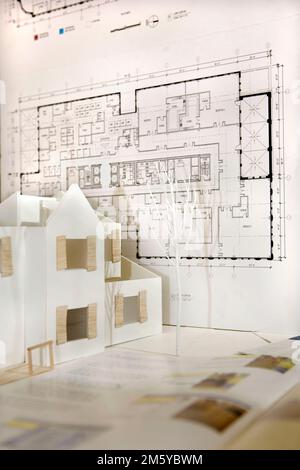 Architekturmodell im Kunstunterricht Stockfoto