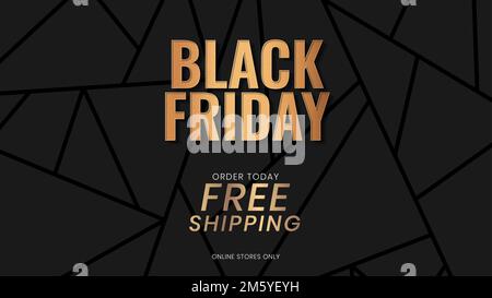 Vector Black Friday – Vorlage für Werbeplakate mit goldenem Glanz Stock Vektor