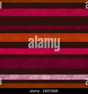 Handgezeichnetes Nahtloses Muster mit minimalistischen Linien und Streifenmuster. Abstraktes geometrisches Design. Beigefarbener, brauner, rosa Aufdruck, trendige, kräftige, warme Farben, kreativer Strichcode Stockfoto