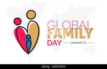 Design-Konzept der Vektordarstellung des Global Family Day am 1. Januar Stock Vektor