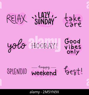 Süße Typographie auf einem pinkfarbenen Hintergrundvektor Stock Vektor