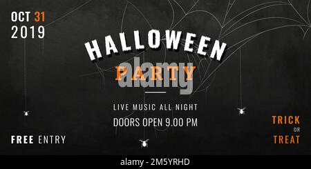 Halloween-Party, schwarzer Poster-Vorlage-Vektor Stock Vektor