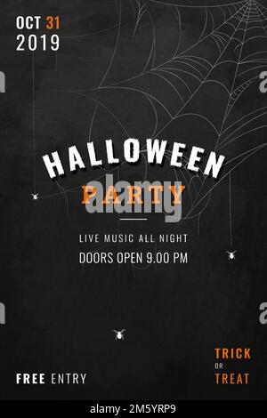 Halloween-Party, schwarzer Poster-Vorlage-Vektor Stock Vektor