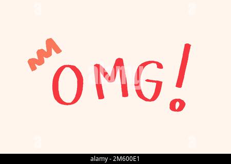 OH, MEIN GOTT! doodle-Typographie auf einem beigen Hintergrundvektor Stock Vektor