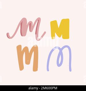 M-Buchstabenschmuck-Typografie-Vektorset Stock Vektor