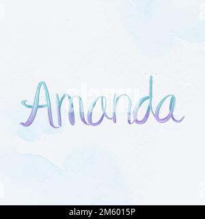 Amanda zweifarbige Vektornamen-Typografie Stock Vektor