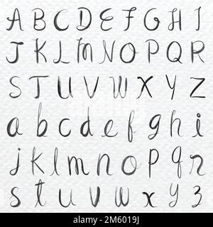 Kursiver Kalligraphie-Alphabet-Schriftart-Typographie-Vektor Stock Vektor