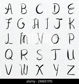 Kursives Großbuchstabe legt die Schriftart für Vektorkalligraphie fest Stock Vektor