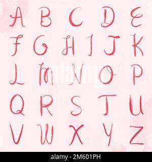 Vektor-Großbuchstabe legt die Schriftart für die Kalligraphie fest Stock Vektor