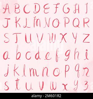 Kursive Kalligraphie Alphabet Vektor Schrift Typografie Stock Vektor