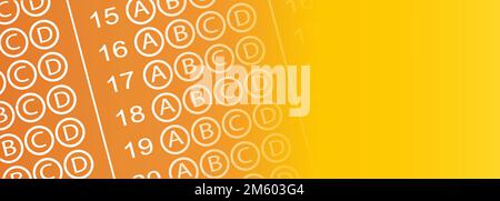 Moderner Hintergrund für Multiple-Choice-Antwortpapier. Stock Vektor