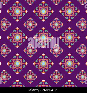 Indische Rangoli Mandala-Muster-Vektorhintergrund Stock Vektor