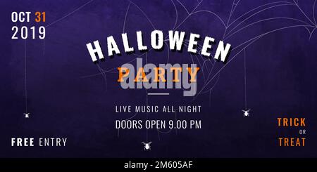 Halloween-Party dunkellila Postervorlage Vektor Stock Vektor