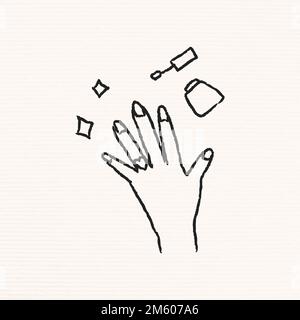 Male deine Nägel Doodle Style Vektor Stock Vektor