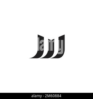 Buchstabe mj Streifen geometrische Logo Vektor Stock Vektor
