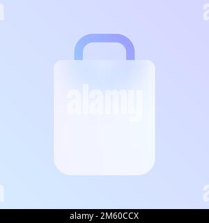 Einkaufstasche Glas Morphismus trendige Style-Ikone Stock Vektor