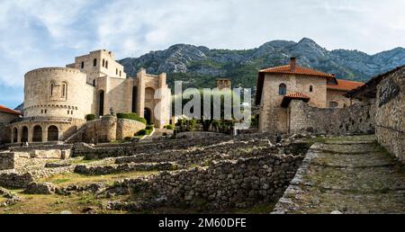 Das Schloss Kruje in Albanien Stockfoto