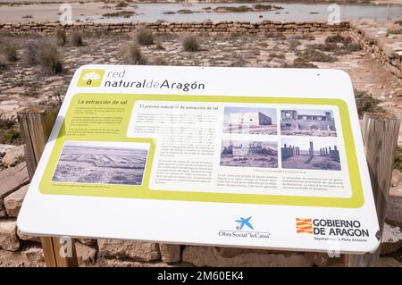 Saladas de Sástago, alte Infrastruktur für die Salzgewinnung, Bujaraloz, Aragón, Spanien Stockfoto