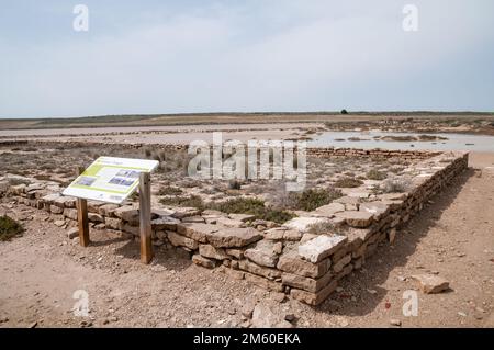 Saladas de Sástago, alte Infrastruktur für die Salzgewinnung, Bujaraloz, Aragón, Spanien Stockfoto