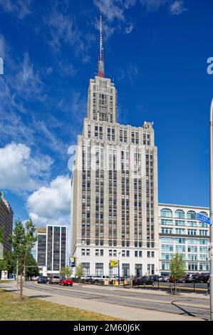 Das Rand Building, das höchste Gebäude von Buffalo im Jahr 1929, gehört immer noch zu den höchsten der Stadt. Einige glauben, dass der Rand das Empire State Building inspiriert hat. Stockfoto